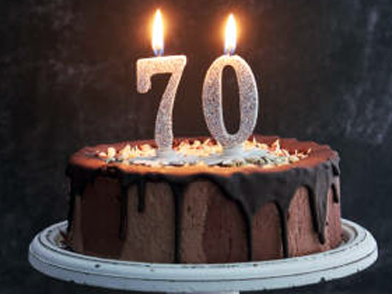 70th birthday cake copy
